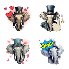 Victorian Elephant Emojis