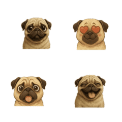 Adorable Pug Emoji Pack