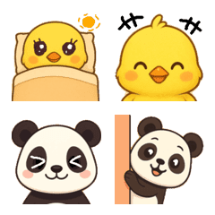 ひよことパンダの可愛い絵文字