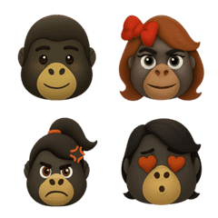 Hardworking gorilla emoji men and women