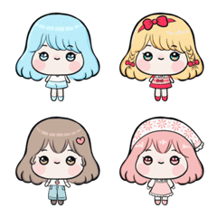 Cute Mini Girls Animation Emoji