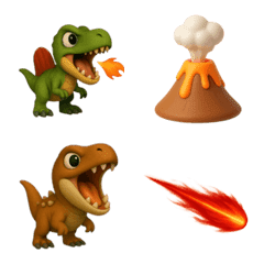 火を吹くダイナソーと恐竜ティラノザウルス