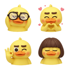 Kawaii Little Silly Duck Emojis Vol.1