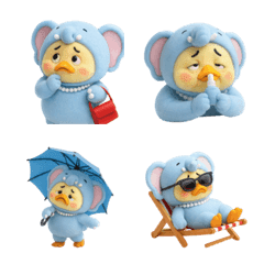 穿著大象裝的厭煩臉鴨子