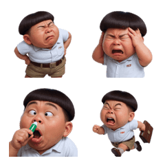 搞笑學生制服的西瓜皮髮型