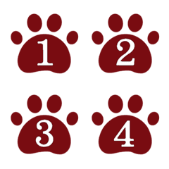 軟Q貓咪肉球數字符號1-40-紅色2