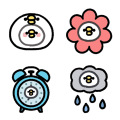 Rounded bird emoji face