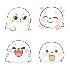 Emoji Anjing Laut Imut Bulat