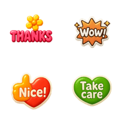 Puffy Candy Stickers: Daily Phrases