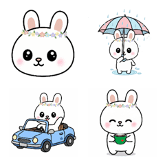 Cute flower crown rabbit Emoji