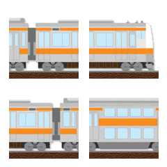 東京 橙の電車と駅名標〔2階建ての車両〕