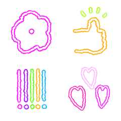 Sparkling doodle neon