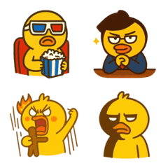 LINEスタンプ風な黄色いひよこの絵文字