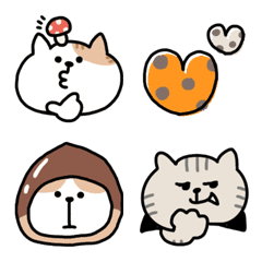 ねこがいっぱいの絵文字秋