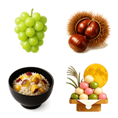 秋のごちそうと旬の食材絵文字
