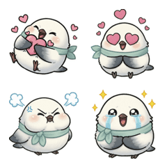 Lovely Long-tailed Tit Emoji