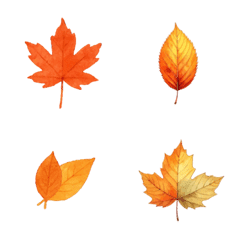 Autumn leaves emoji set