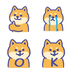 可愛柴犬表情+26英文字母(藍色)