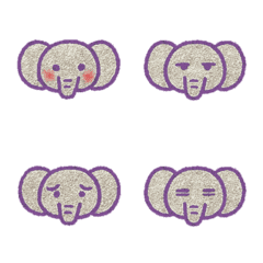 可愛大象表情+26英文字母(紫色)