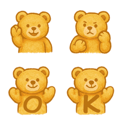 可愛泰迪熊表情+26英文字母(黃色)