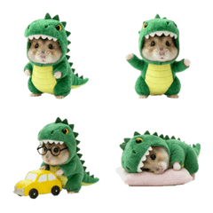 A hamster wearing a dinosaur costume 1