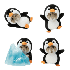 A hamster wearing a penguin costume