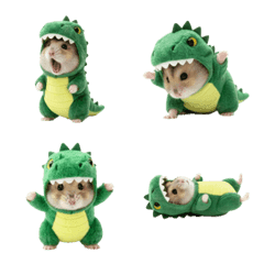 A hamster wearing a dinosaur costume 3
