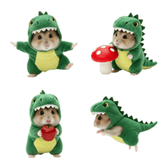 A hamster wearing a dinosaur costume 2