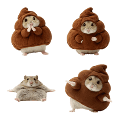 A hamster wearing a poo costume 2