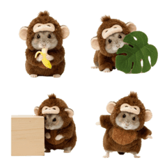 A hamster wearing a monkey costume