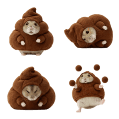 A hamster wearing a poo costume 3