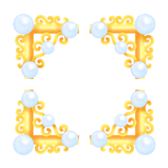 フレーム絵文字 vol.102 真珠ゴールド