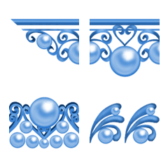 ライン絵文字 vol.19 真珠アート深青