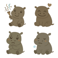 A slightly depressed pygmy hippopotamus