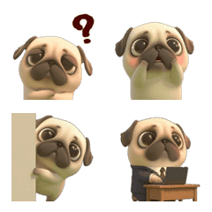 Moving 3D Pug Emoji