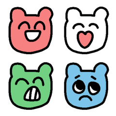 Colorful bear KAWAII Emoji