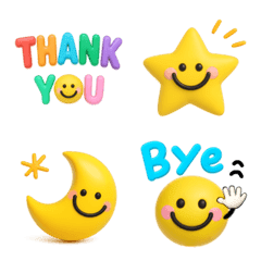 シンプル♡スマイル3D絵文字