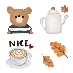 絵本みたいな　秋&くまの絵文字