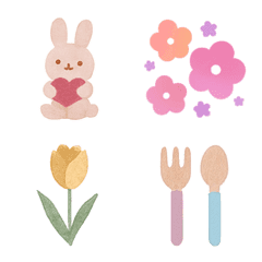 Cute watercolor emoji - Dull colors