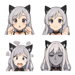 네코미미 소녀 폭소 다크 코믹 이모