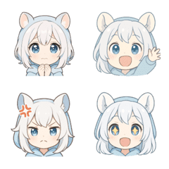 LINE 눈다람쥐 소녀 폭소 이모지 모음