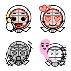 剣道絵文字４ 表情シリーズ白防具ver