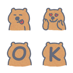 可愛土撥鼠表情+26英文字母(灰色)