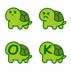 可愛烏龜表情+26英文字母(綠色)
