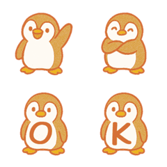 可愛企鵝表情+26英文字母(黃色)