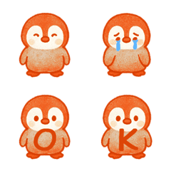 可愛小企鵝表情+26英文字母(橘色)