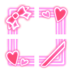 フレーム絵文字 vol.104 ネオンポップ