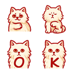 かわいい長毛猫+26英語（赤）