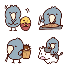 ハシビロコウの日常絵文字4（秋）