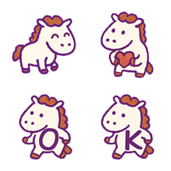 かわいい白い馬+26英語（紫）